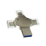 USB Metálico 64 GB 3.0 OTG 4 en 1 Lighting, Type-C, Micro USB - Imagen 2